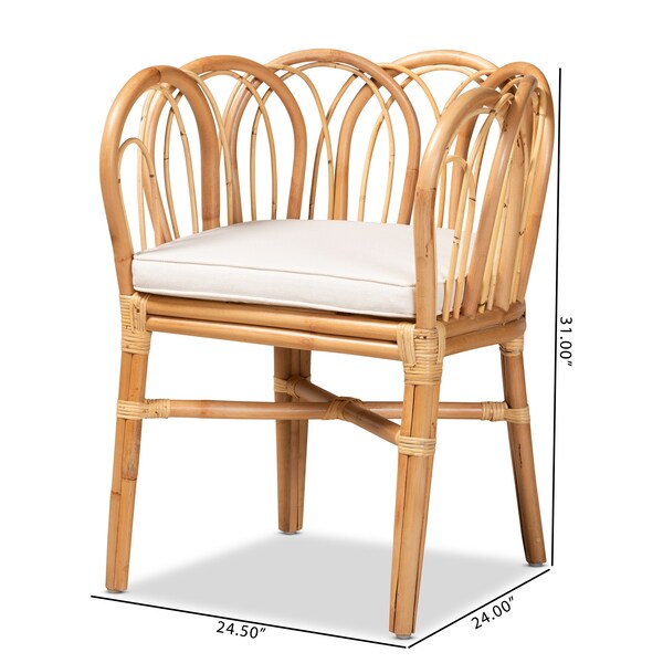 Bali & Pari bali & pari Melody Modern and Contemporary Natural Rattan Dining Chair - 185-11868-ZORO