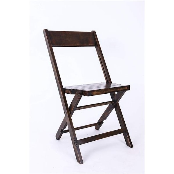 Commerical Seating Products Commerical Seating Products A-102-WL-Slatted-WEB4 American Classic Slatted Dark Walnut Wood Padded Folding Chair; Set of 4 - 29.5 x 12.6 x 14 in. - A-102-WL-SLATTED-WEB4