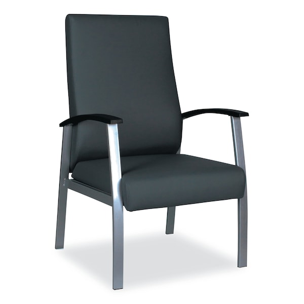 Alera Chairs/Stools, Black Seat, Black Back, 24.6" W 26.96" L 42.91" H, Curved Loop, Polyurethane Seat - ALEML2419