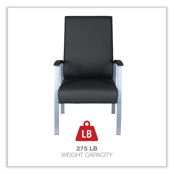 Alera Chairs/Stools, Black Seat, Black Back, 24.6" W 26.96" L 42.91" H, Curved Loop, Polyurethane Seat - ALEML2419