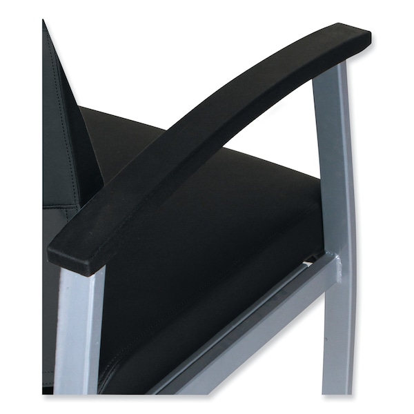 Alera Chairs/Stools, Black Seat, Black Back, 24.6" W 26.96" L 42.91" H, Curved Loop, Polyurethane Seat - ALEML2419