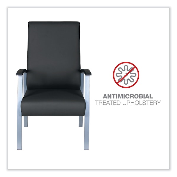 Alera Chairs/Stools, Black Seat, Black Back, 24.6" W 26.96" L 42.91" H, Curved Loop, Polyurethane Seat - ALEML2419