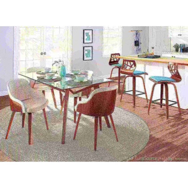 Lumisource Bacci Dining/ Accent Chair in Walnut Wood and Cream Fabric - CH-BCCI WL+CR