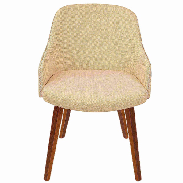 Lumisource Bacci Dining/ Accent Chair in Walnut Wood and Cream Fabric - CH-BCCI WL+CR