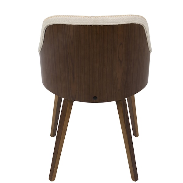 Lumisource Bacci Dining/ Accent Chair in Walnut Wood and Cream Fabric - CH-BCCI WL+CR