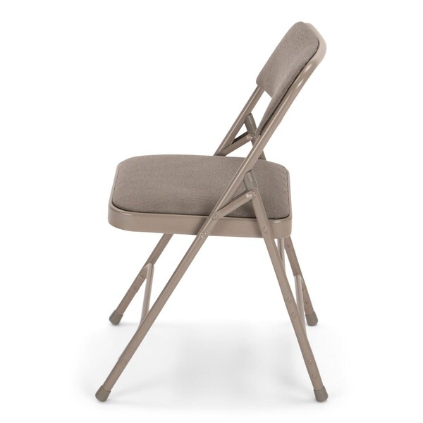 Atlas Commercial Products Triple-Braced Fabric Padded Metal Folding Chair, Gray - MFC22GRYFP
