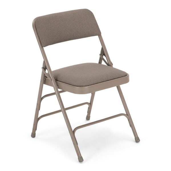 Atlas Commercial Products Triple-Braced Fabric Padded Metal Folding Chair, Gray - MFC22GRYFP