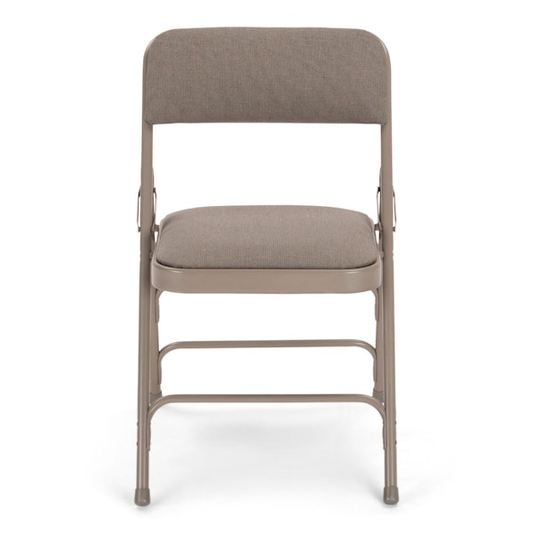 Atlas Commercial Products Triple-Braced Fabric Padded Metal Folding Chair, Gray - MFC22GRYFP