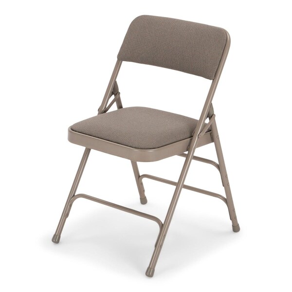 Atlas Commercial Products Triple-Braced Fabric Padded Metal Folding Chair, Gray - MFC22GRYFP
