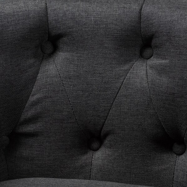 Baxton Studio Bisset Gray Upholstered Chesterfield Chair - 154-9511