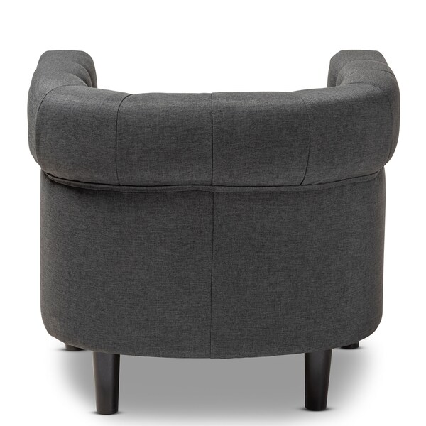 Baxton Studio Bisset Gray Upholstered Chesterfield Chair - 154-9511