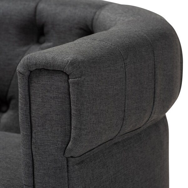 Baxton Studio Bisset Gray Upholstered Chesterfield Chair - 154-9511