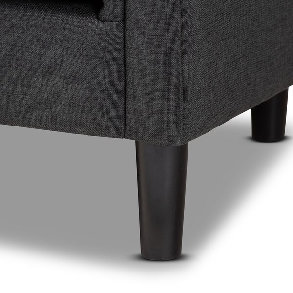 Baxton Studio Bisset Gray Upholstered Chesterfield Chair - 154-9511