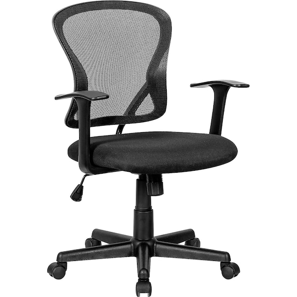 Interion By Global Industrial Interion Mesh Back Office Chair, Fabric Seat, Black - 695970