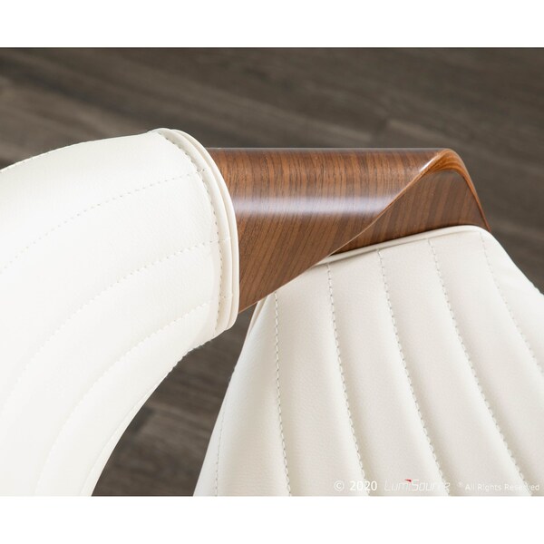 Lumisource Symphony Dining/accent Chair in Walnut Wood and Cream Faux Leather - CH-SYMP WLCR