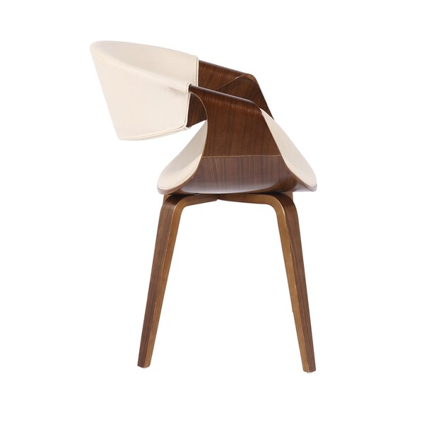 Lumisource Symphony Dining/accent Chair in Walnut Wood and Cream Faux Leather - CH-SYMP WLCR