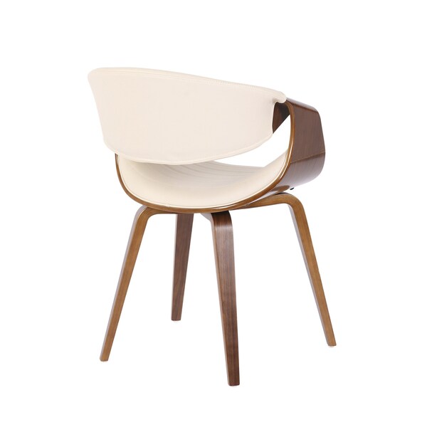 Lumisource Symphony Dining/accent Chair in Walnut Wood and Cream Faux Leather - CH-SYMP WLCR