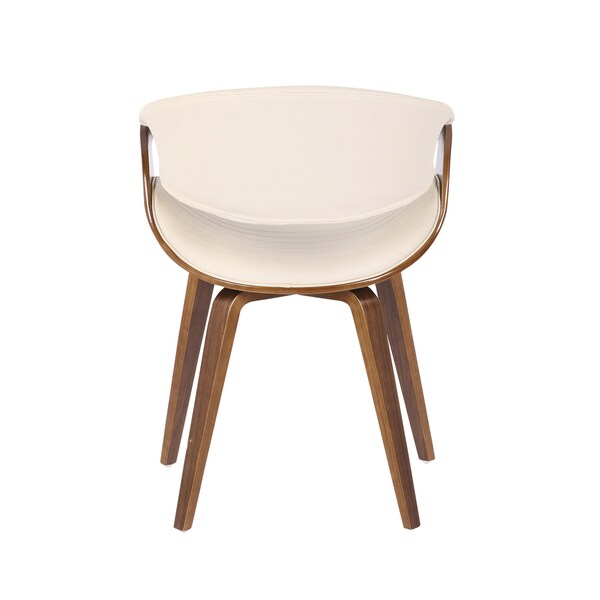Lumisource Symphony Dining/accent Chair in Walnut Wood and Cream Faux Leather - CH-SYMP WLCR