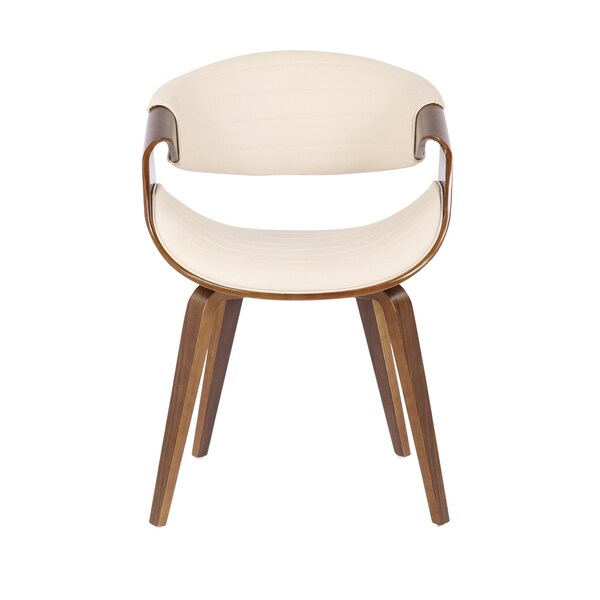 Lumisource Symphony Dining/accent Chair in Walnut Wood and Cream Faux Leather - CH-SYMP WLCR