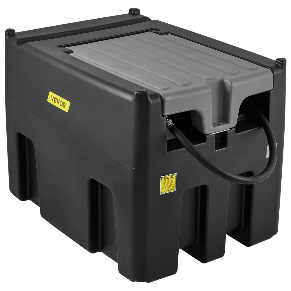 VEVOR Portable Diesel Tank, 116 Gallon Capacity & 10 GPM Flow Rate, Diesel Fuel Tank with 12V Electric Transfer Pump and 13.1ft Rubber Hose, PE Diesel Transfer Tank for Easy Fuel Transportation, Black - SLYXJLBDDW200L3BNV0