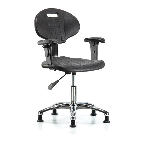Blue Ridge Ergonomics Desk Chair Erie Desk Chair, Chrome, AA, Glides, Adjustable Arms, 17-1/2" to 22-1/2" Height - BR-TPDHCH-CR-A1-RG