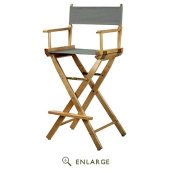 Betterbeds 230-00-021-18 30 in. Directors Chair Natural Frame with Gray Canvas - BE4269197