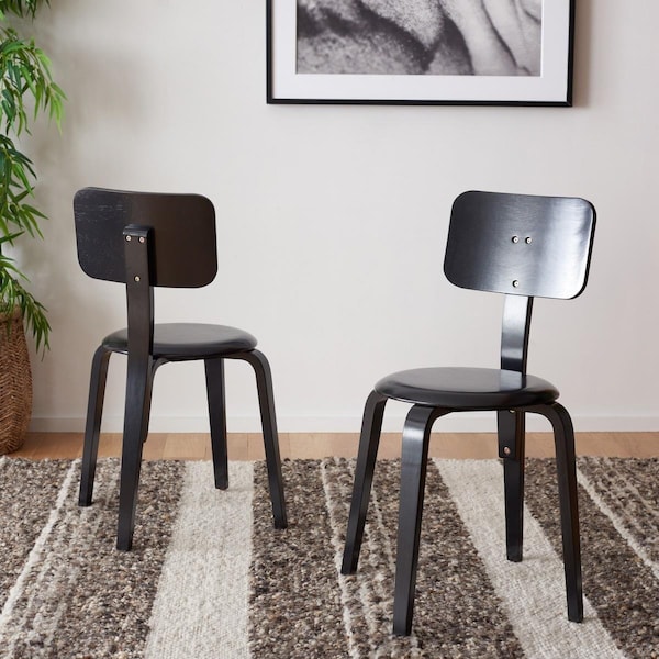Safavieh 21.7 x 22.6 x 32.9 in. Luella Stackable Dining Chair, Black, 2PK - DCH1009B-SET2
