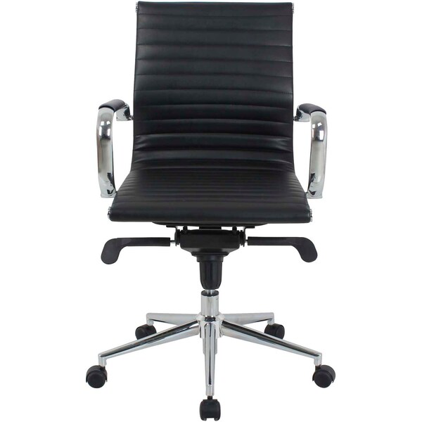 Global Industrial Bonded Leather Conference Chair, Black - 695503-AM