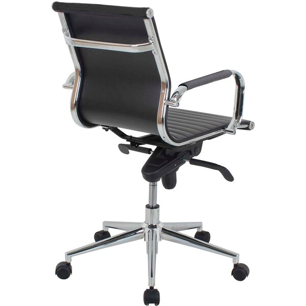 Global Industrial Bonded Leather Conference Chair, Black - 695503-AM