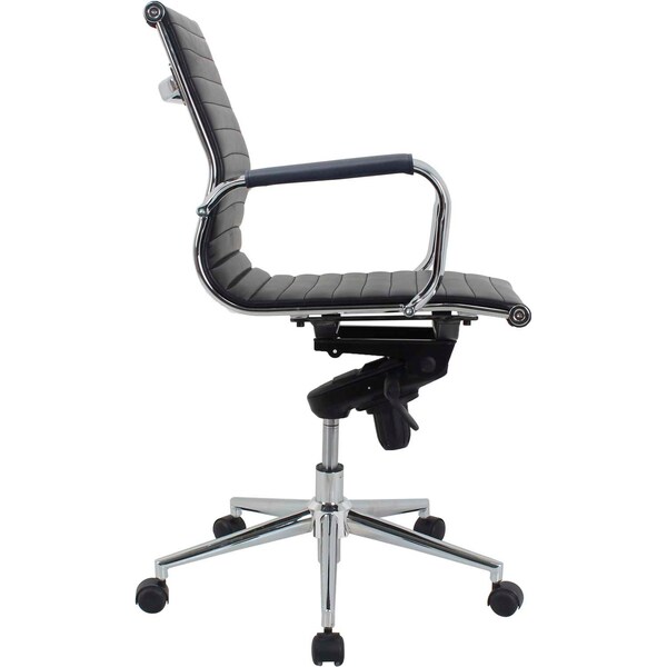 Global Industrial Bonded Leather Conference Chair, Black - 695503-AM