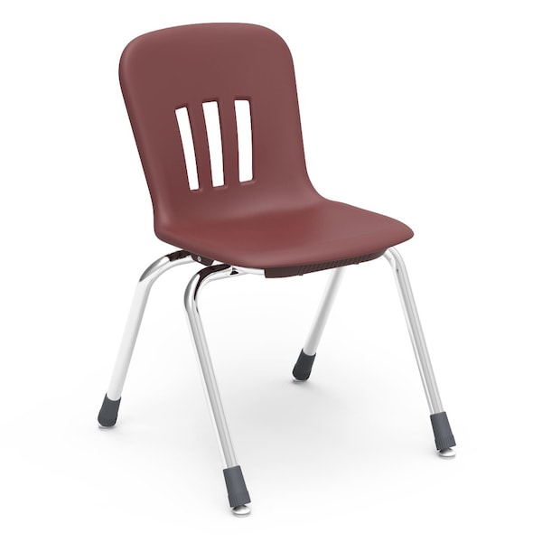 Virco Metaphor Series 16" Classroom Chair, 3rd - 4th Grade with Nylon Glides - Wine Seat - N916