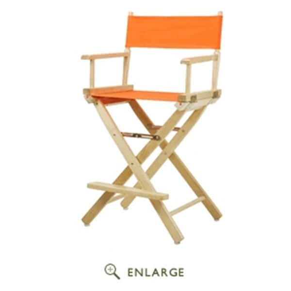 Betterbeds 220-00-021-59 24 in. Directors Chair Natural Frame with Tangerine Canvas - BE4263787