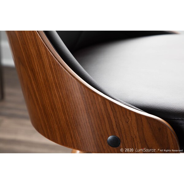 Lumisource Gianna Dining/Accent Chair in Walnut with Brown Faux Leather - CH-JY-GNN WL+BN