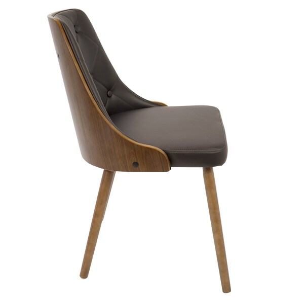 Lumisource Gianna Dining/Accent Chair in Walnut with Brown Faux Leather - CH-JY-GNN WL+BN