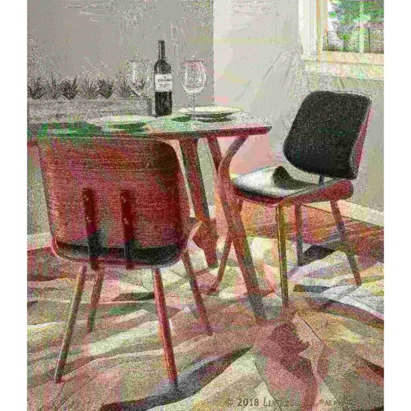 Lumisource Lombardi Dining/Accent Chair in Walnut with Black Faux Leather, PK 2 - CH-LMB WL+BK2