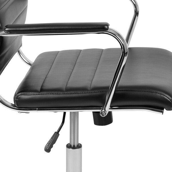 Flash Furniture Office Chair, Padded Arms, Black - BT-20595M-1-BK-GG