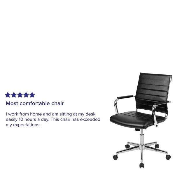 Flash Furniture Office Chair, Padded Arms, Black - BT-20595M-1-BK-GG