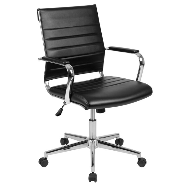 Flash Furniture Office Chair, Padded Arms, Black - BT-20595M-1-BK-GG