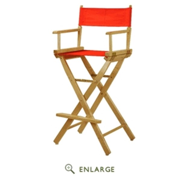Betterbeds 230-00-021-19 30 in. Directors Chair Natural Frame with Orange Canvas - BE3298023