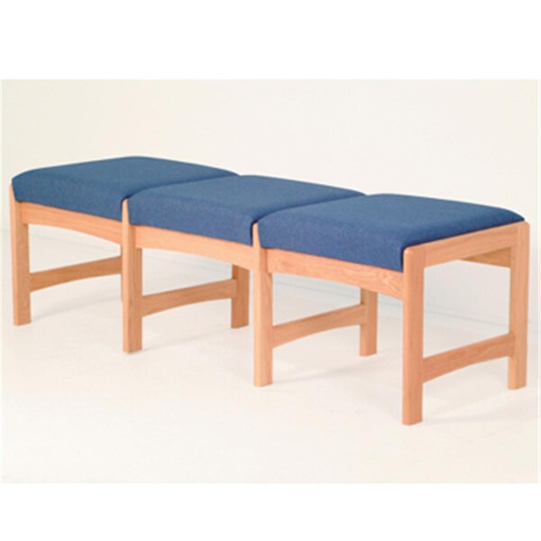 Wooden Mallet Three Seat Bench in Light Oak - Powder Blue - DW5-3LOPB