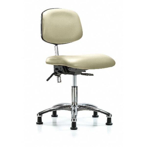 Blue Ridge Ergonomics Clean Room Chair Desk Chair, Vin, Chrm, Tilt Glds, Wht, CL100, No Arms, 18" to 23" Height, Vinyl - BR-NCR-VDHCH-CR-T1-A0-RG-8501