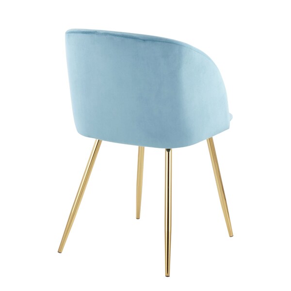 Lumisource Fran Chair in Gold Steel and Light Blue Velvet, PK 2 - CH-FRAN AUVLBU2
