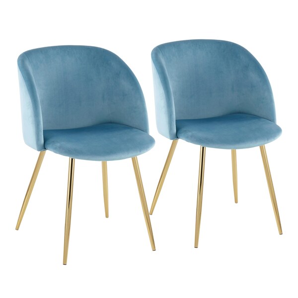 Lumisource Fran Chair in Gold Steel and Light Blue Velvet, PK 2 - CH-FRAN AUVLBU2