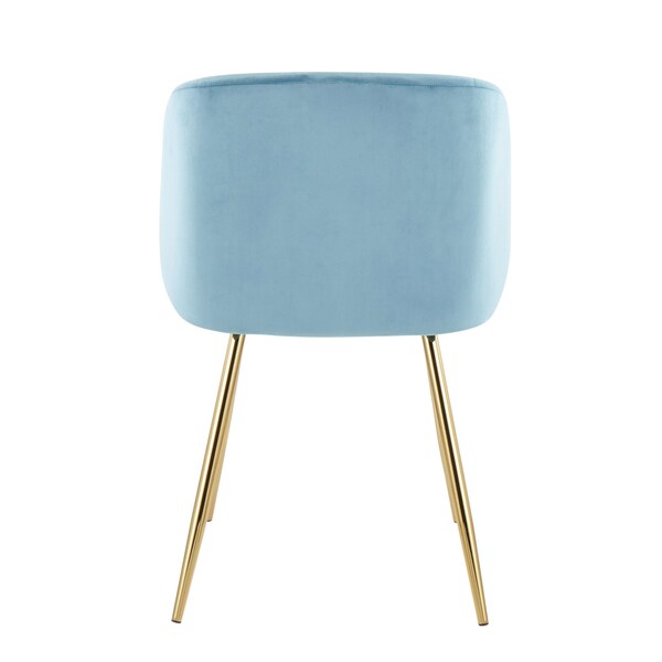 Lumisource Fran Chair in Gold Steel and Light Blue Velvet, PK 2 - CH-FRAN AUVLBU2