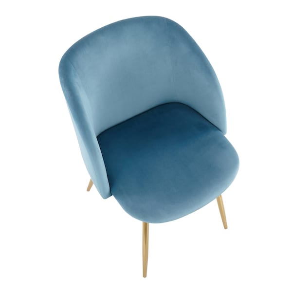 Lumisource Fran Chair in Gold Steel and Light Blue Velvet, PK 2 - CH-FRAN AUVLBU2