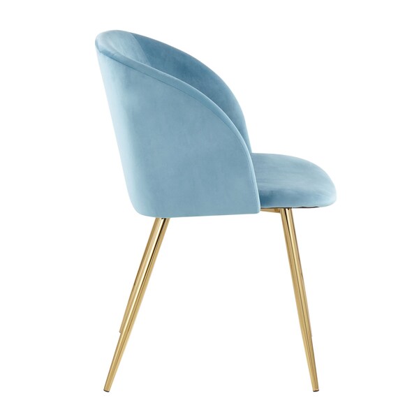 Lumisource Fran Chair in Gold Steel and Light Blue Velvet, PK 2 - CH-FRAN AUVLBU2