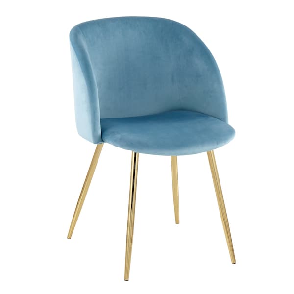 Lumisource Fran Chair in Gold Steel and Light Blue Velvet, PK 2 - CH-FRAN AUVLBU2