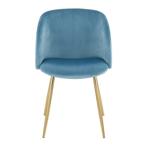 Lumisource Fran Chair in Gold Steel and Light Blue Velvet, PK 2 - CH-FRAN AUVLBU2