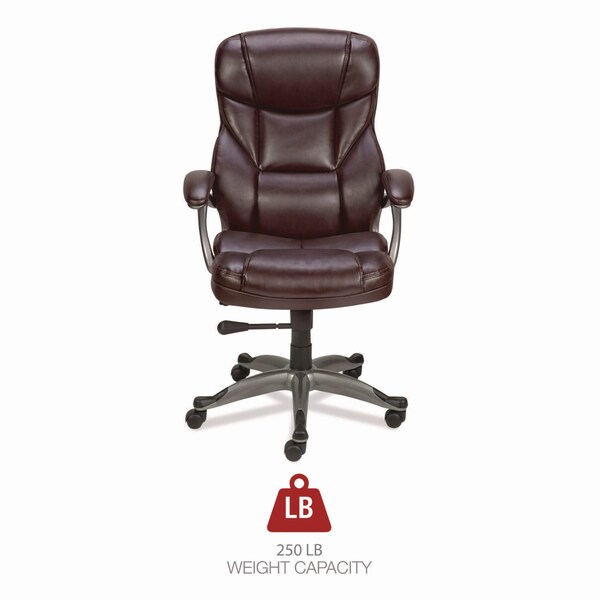 Alera Birns High-Back Task Chair, Up to 250 lb, 18.11" to 22.05" Seat Height, Brown Seat/Back, Chrome Base - ALEBN41B59