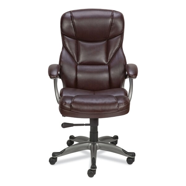 Alera Birns High-Back Task Chair, Up to 250 lb, 18.11" to 22.05" Seat Height, Brown Seat/Back, Chrome Base - ALEBN41B59